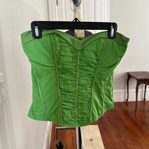 Bebe vintage silk and cotton green corset